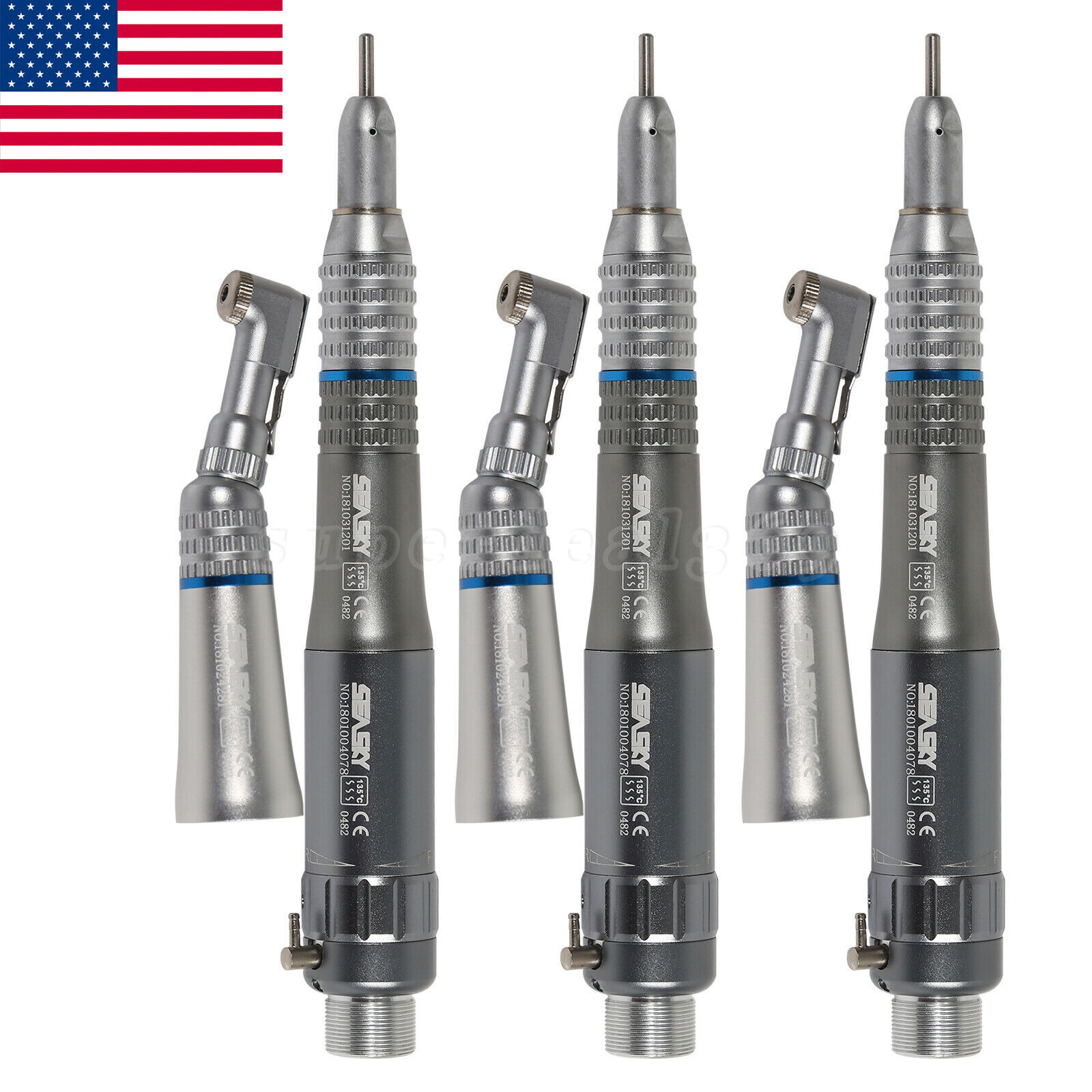 USA NSK Style Dental Low Speed Contra Angle Straight Air Motor E-type 2/4holes