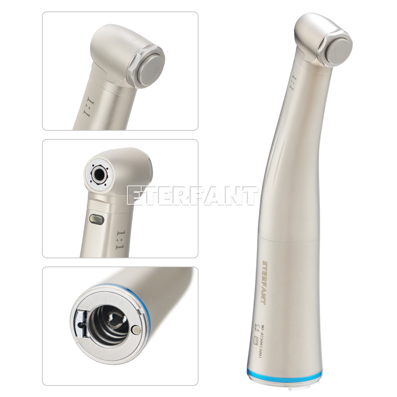 ETERFANT NSK Style Dental 1:1 Fiber Optic LED Slow Speed Contra Angle Handpiece
