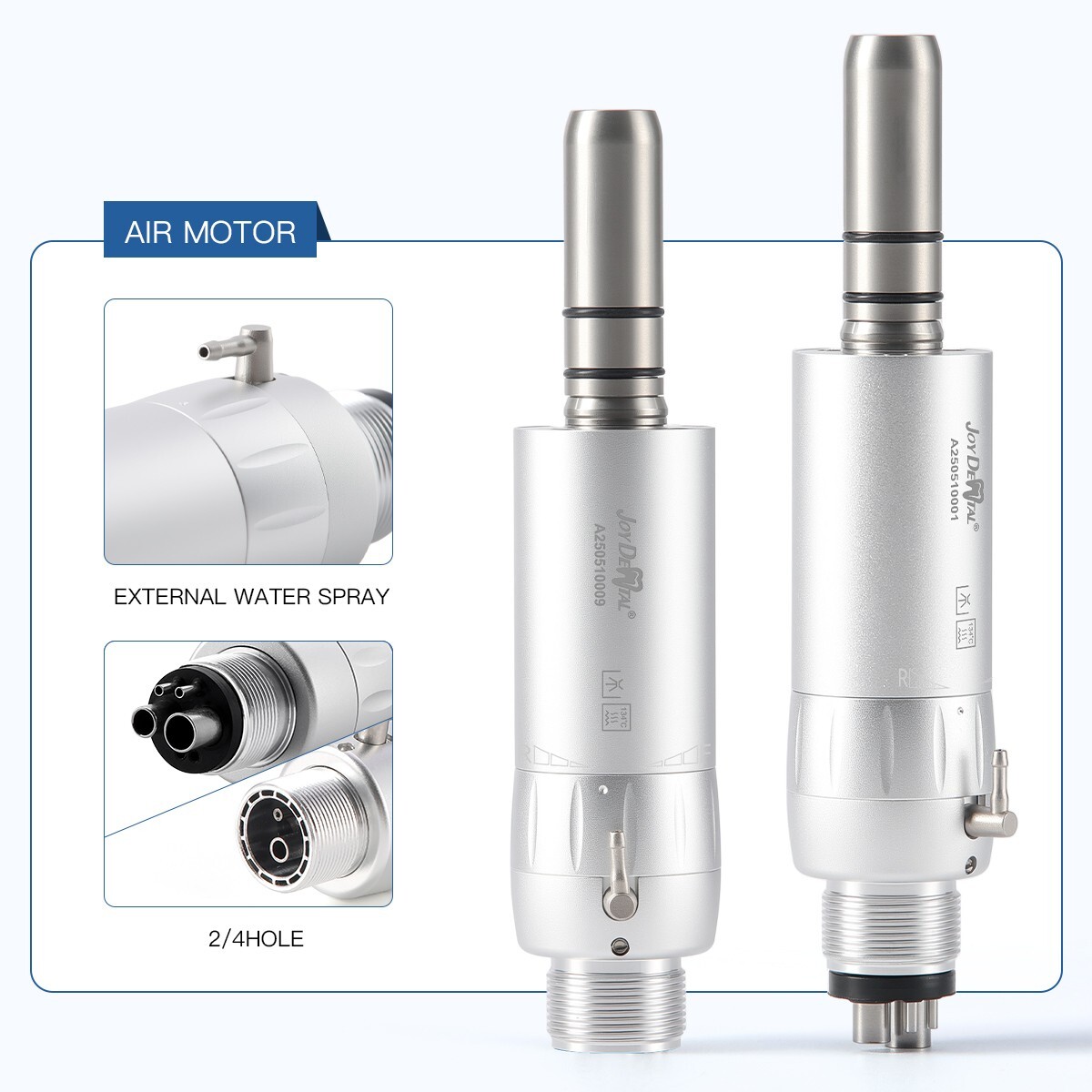 Dental Low Speed Straight Handpiece Kit Latch Contra Angle Air Motor 2/4 Holes
