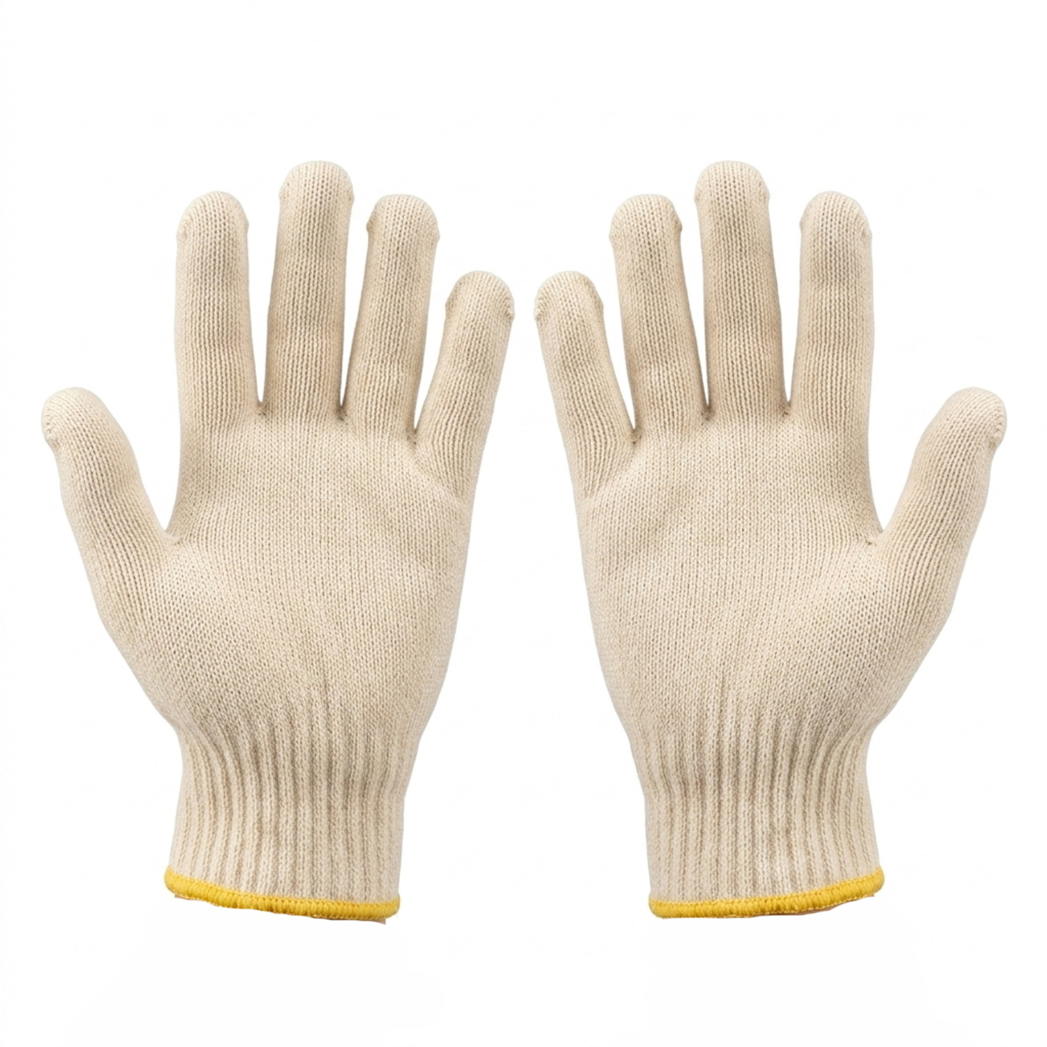 300 Pairs – Cotton Blended String Knit Gloves – Men’s Size – Tan