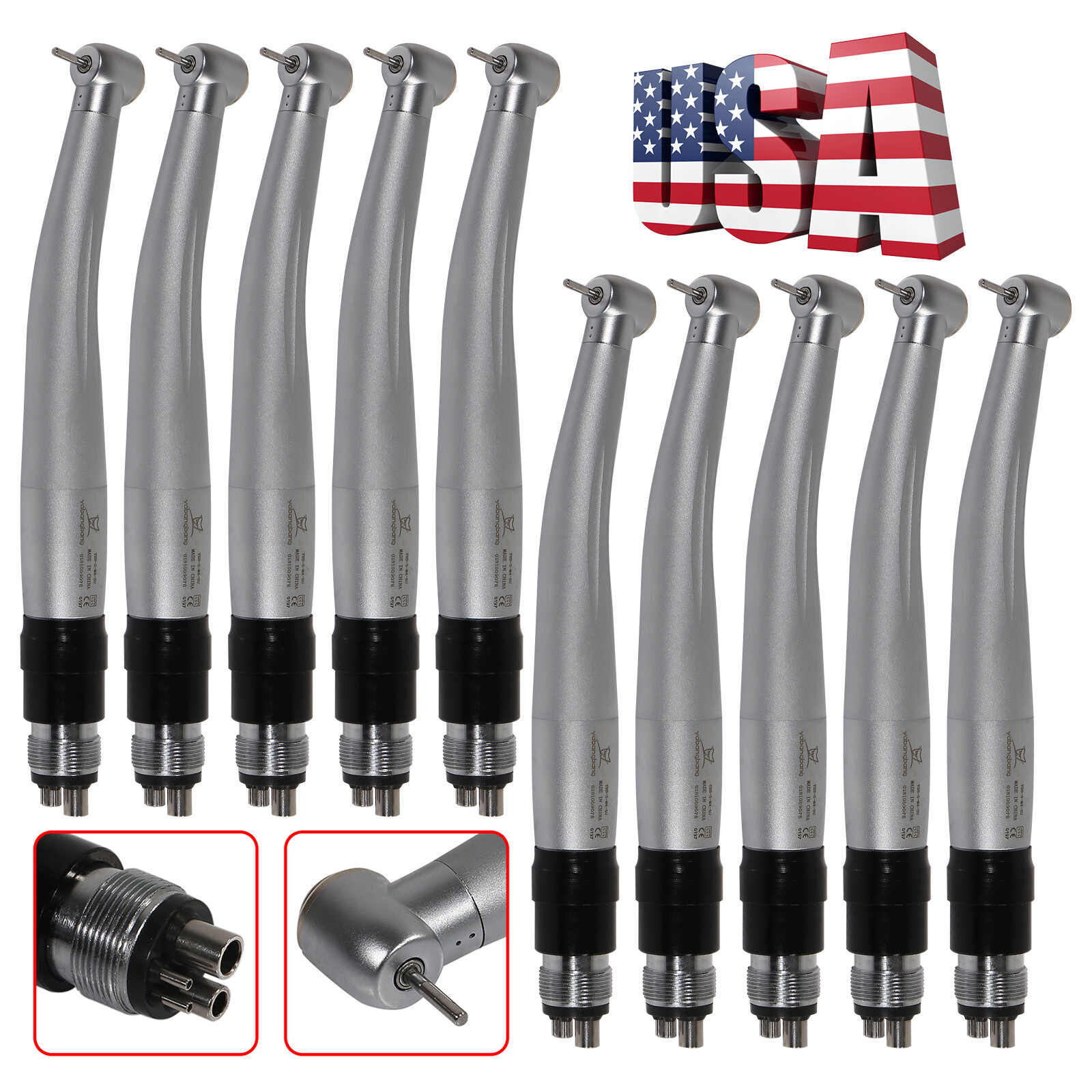 10* YABANGBANG Dental High Speed Handpiece with 4 Hole Quick Coupler Coupling