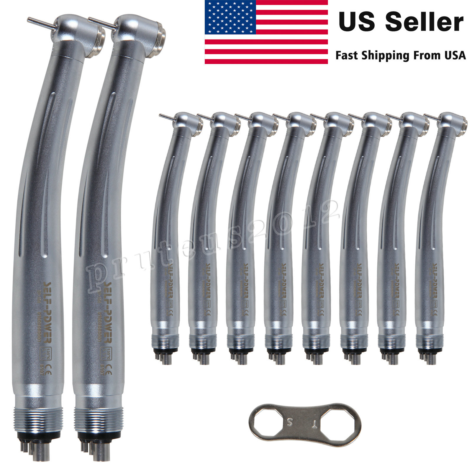 10pcs Dental High Speed Handpiece Turbine 4 Holes NSK Pana Max Style Clean Head