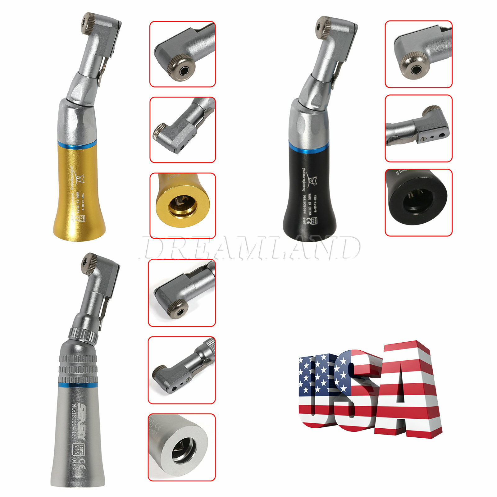 NSK Style Dental Slow Low Speed Contra Angle Handpiece Latch/Push E-Type 5 types