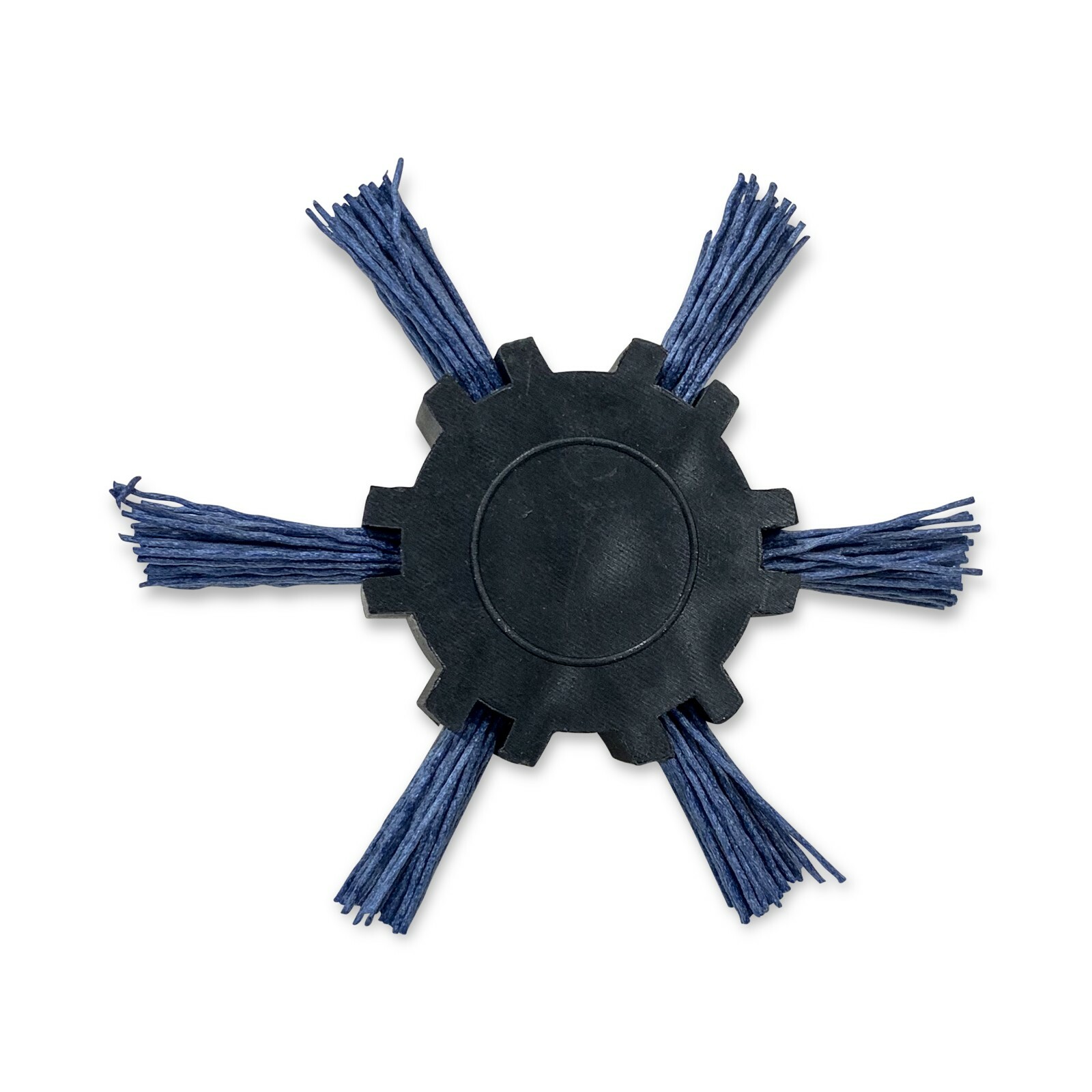 4″ Nylon Flap Brush 1/4″ Shank Medium Coarse 3 Pack Blue Drill Brush Wheel