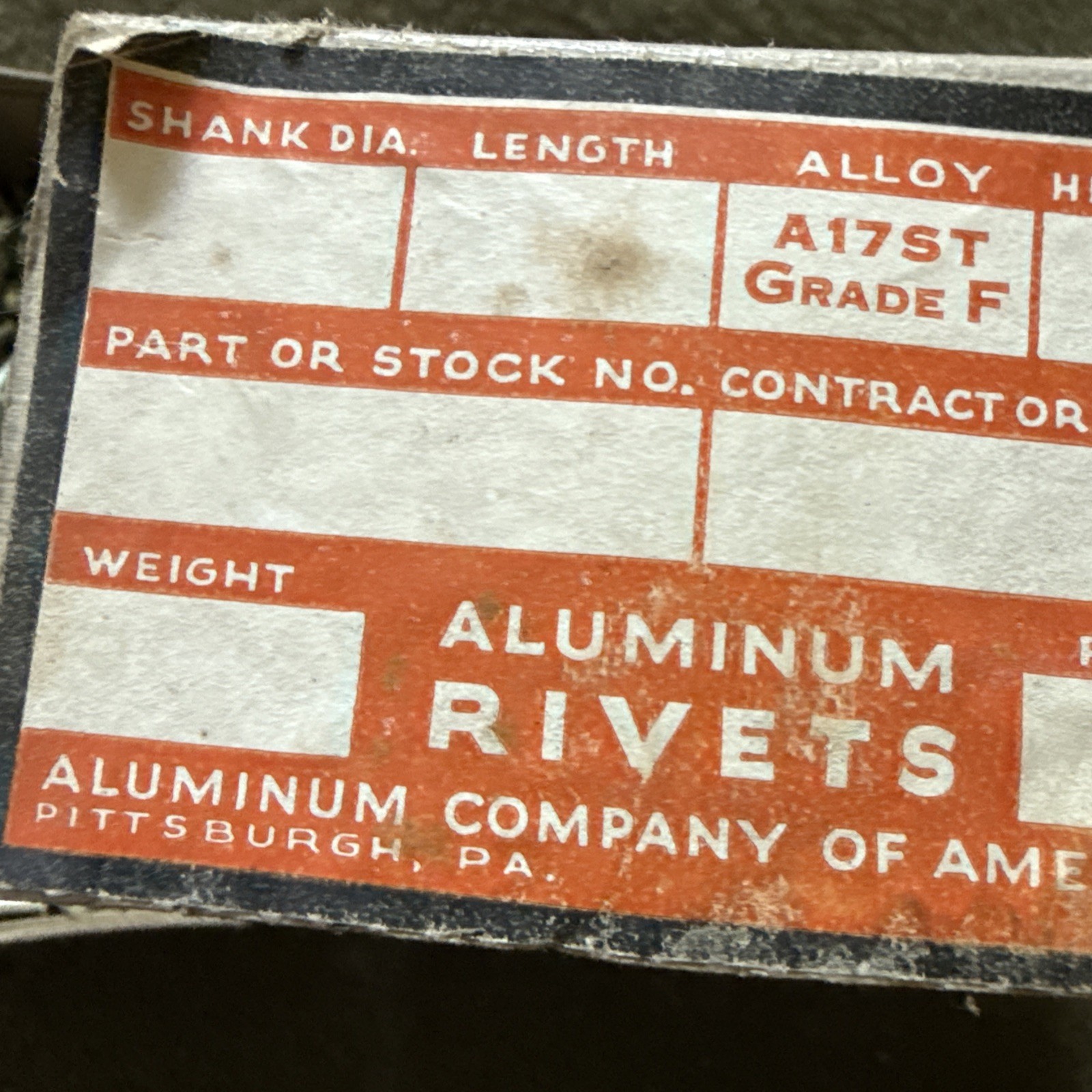 3/32” X 3/4” Aluminum Solid Rivets NOS Alcoa USA ??