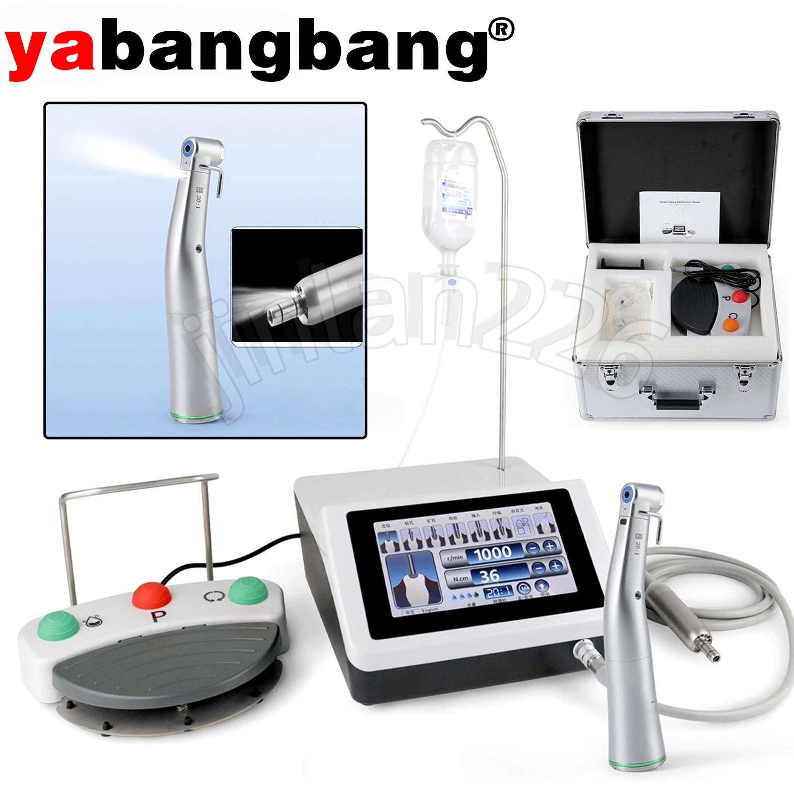 Dental Implant System Surgical Motor 20:1 Reduction Handpiece Contra Angle USA