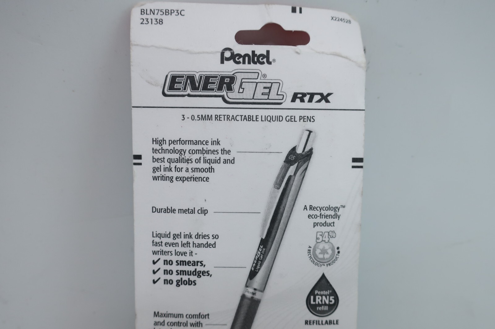 Pentel EnerGel RTX 4 PACK Liquid Gel Pens 0.5mm Fine – Needle Tip – Blue Ink 4pk