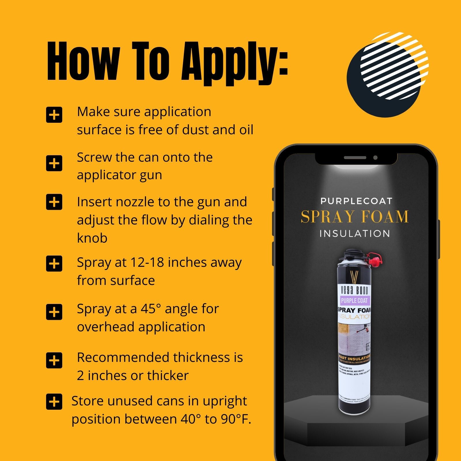 Vega Bond Purplecoat Single Component Spray Foam Insulation 12-Pack Set-240BF