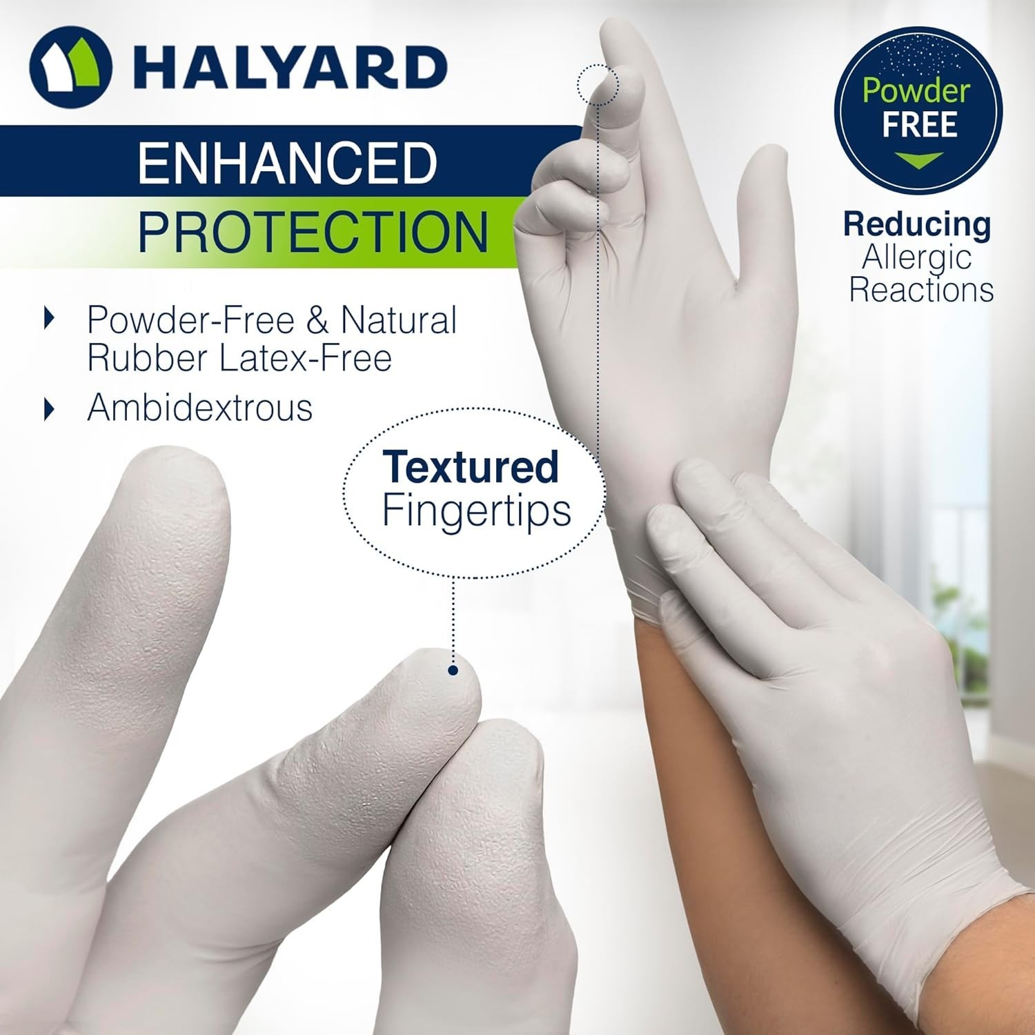 HALYARD STERLING 45271 Nitrile Powder-Free LARGE Exam Gloves Box of 100 Gloves