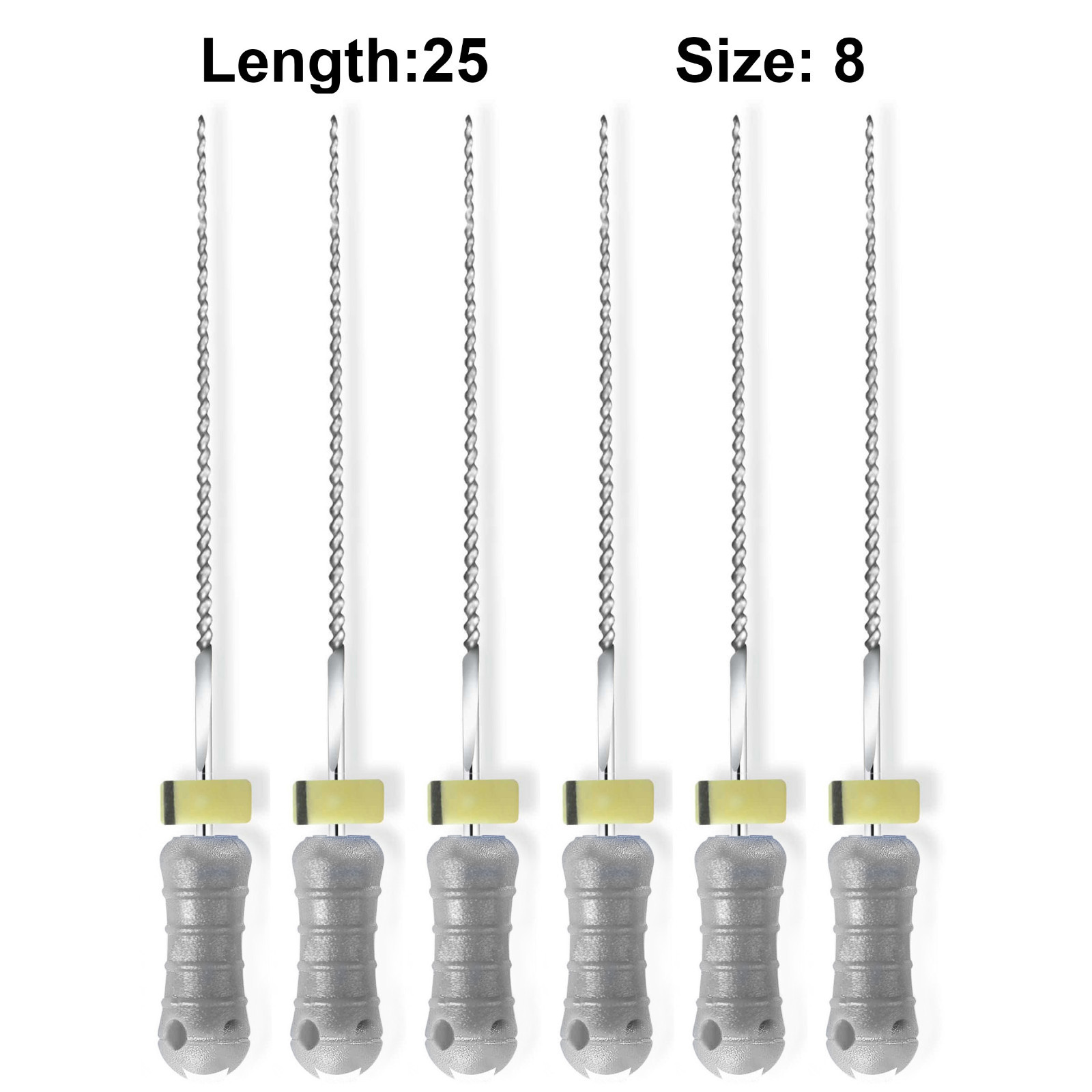 Sky Choice K-Files – 25 mm Length, Size 08 Gray with Rubber Stopper 6/Pkg