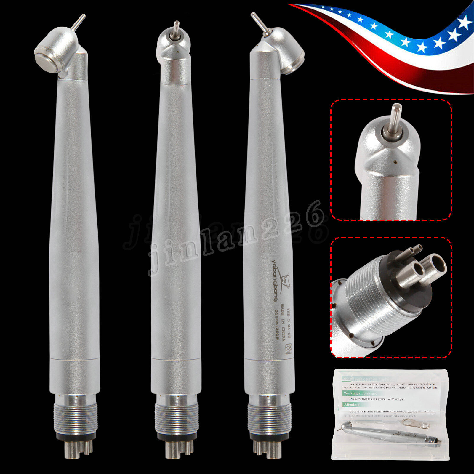Yabang Dental 45 Degree Surgical High Speed Handpiece Push Button 4Hole 1-10 pcs