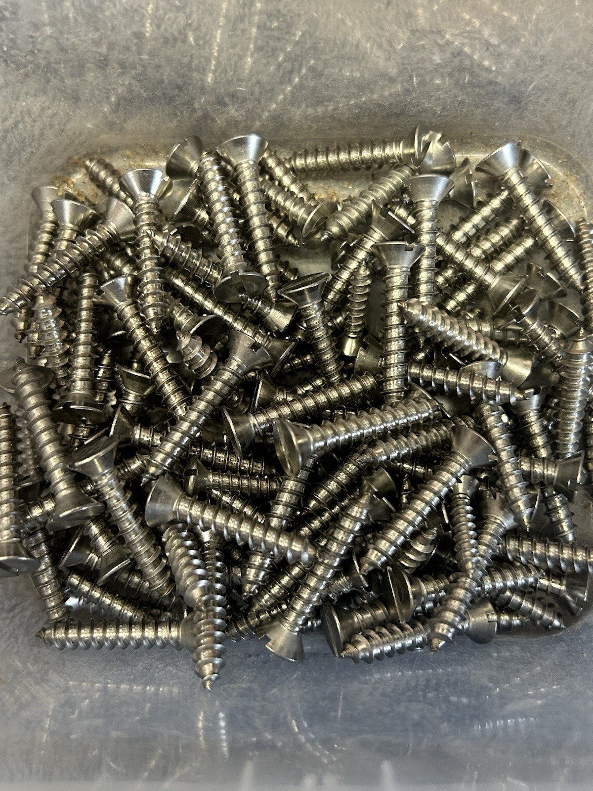 Lot Of 5 Pounds 3 Inch Flat Head Slotted Stainless Steel Deck Screws + 1 Inch