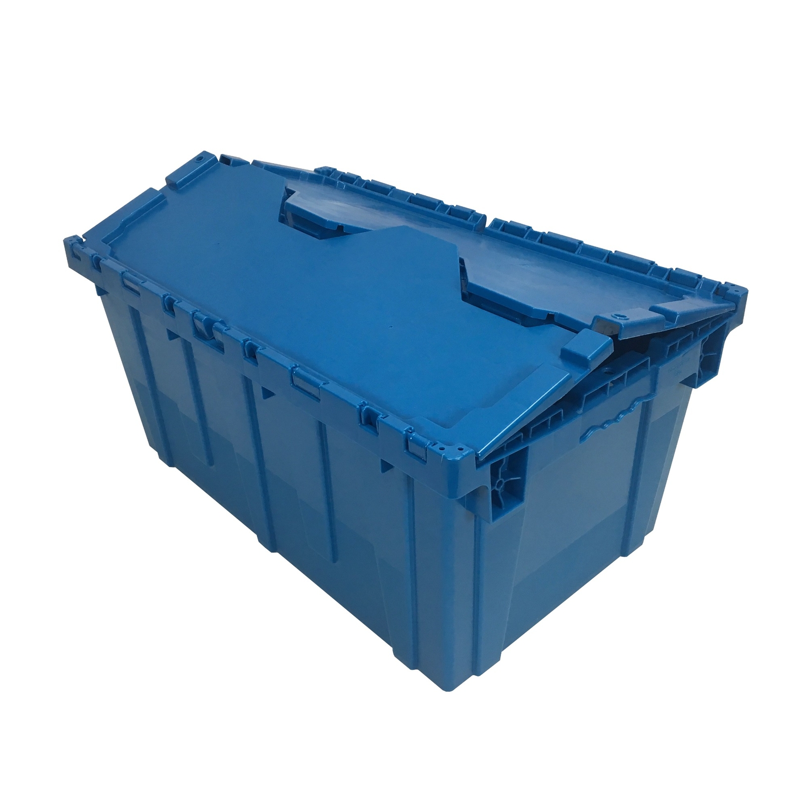 UBMOVE Storage Plastic Tote Crate Attached Lid Flip Top, 27″x16.9″x12.5″ Color C