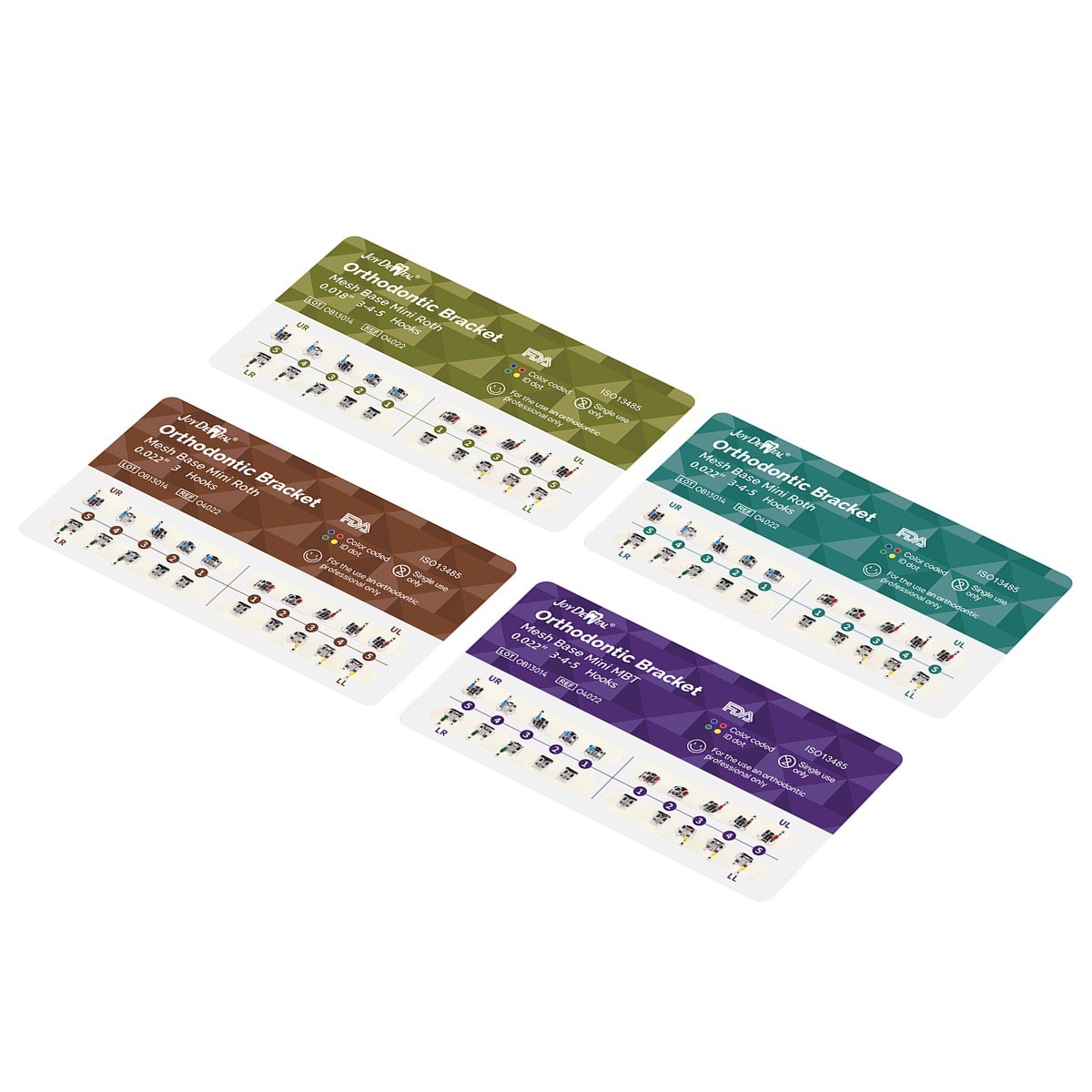 Dental Ortho Stainless Brackets Braces Mesh Base Mini Roth MBT 022 018 Hooks