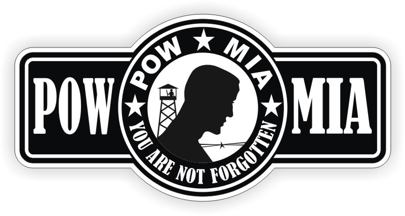 2pcs POW MIA Hard Hat Helmet Decals Stickers WW2 Vietnam Prisoner War Missing