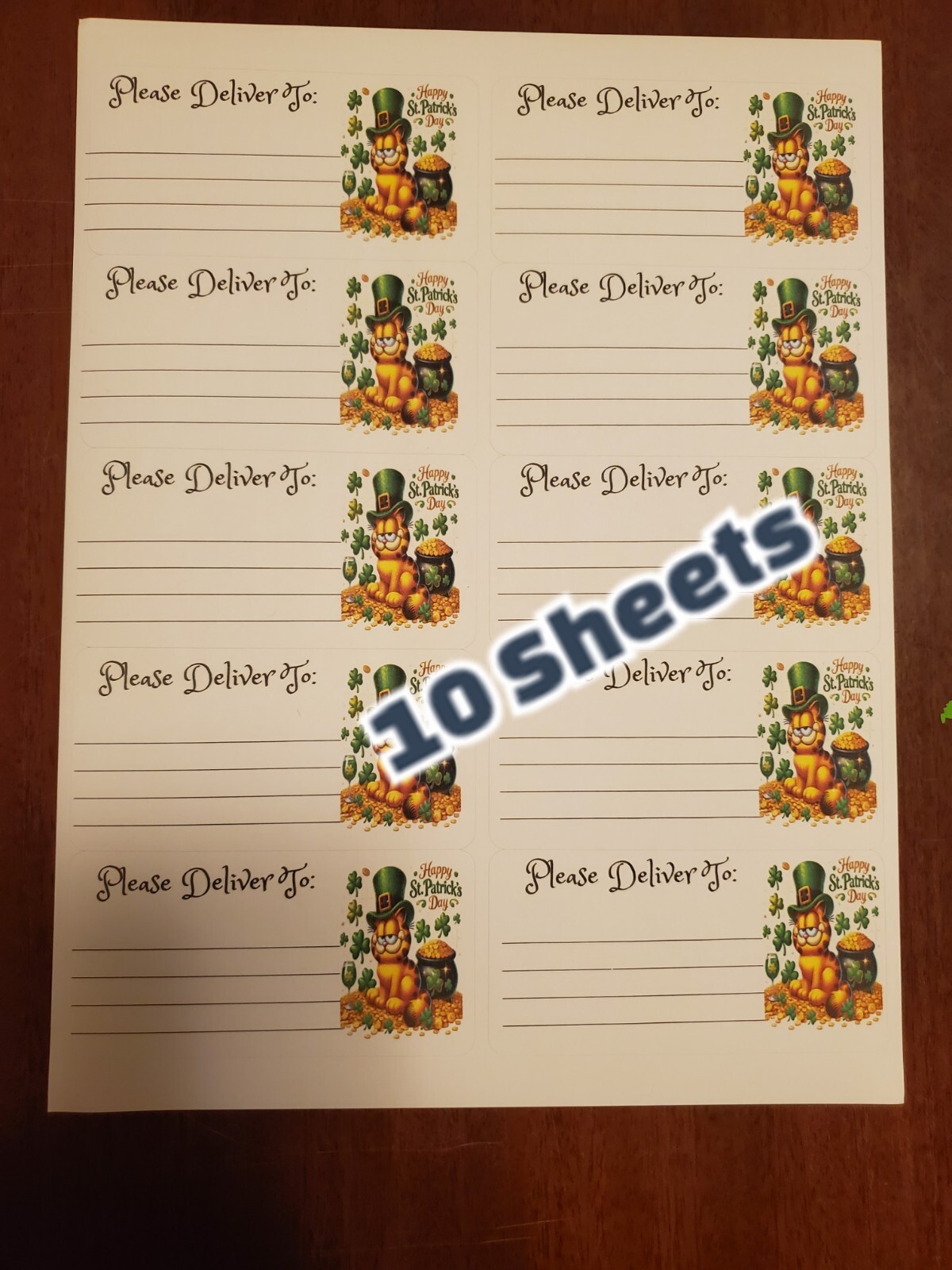 10 Sheets please deliver to address shipping labels (PDT) pen pal, mail