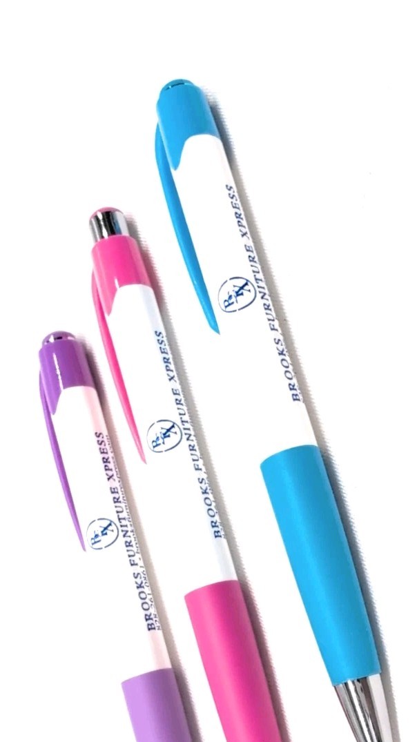 100ct Bulk Lot Misprint Rubber Grip Click Pens MARDI GRAS Hub Pen: MULTI COLOR