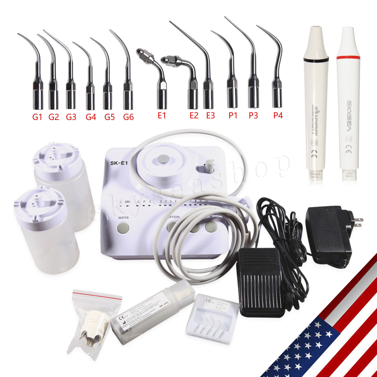 FDA SK-E1 Piezo Dental Ultrasonic Scaler for Cavitron EMS / G P E Tips Handpeice