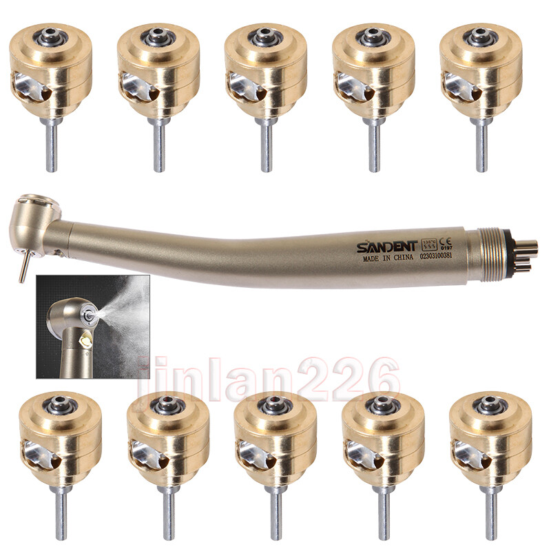 1-10pcs 4 Hole Dental LED High Speed Handpiece Turbine / Big Cartridge NSK Style