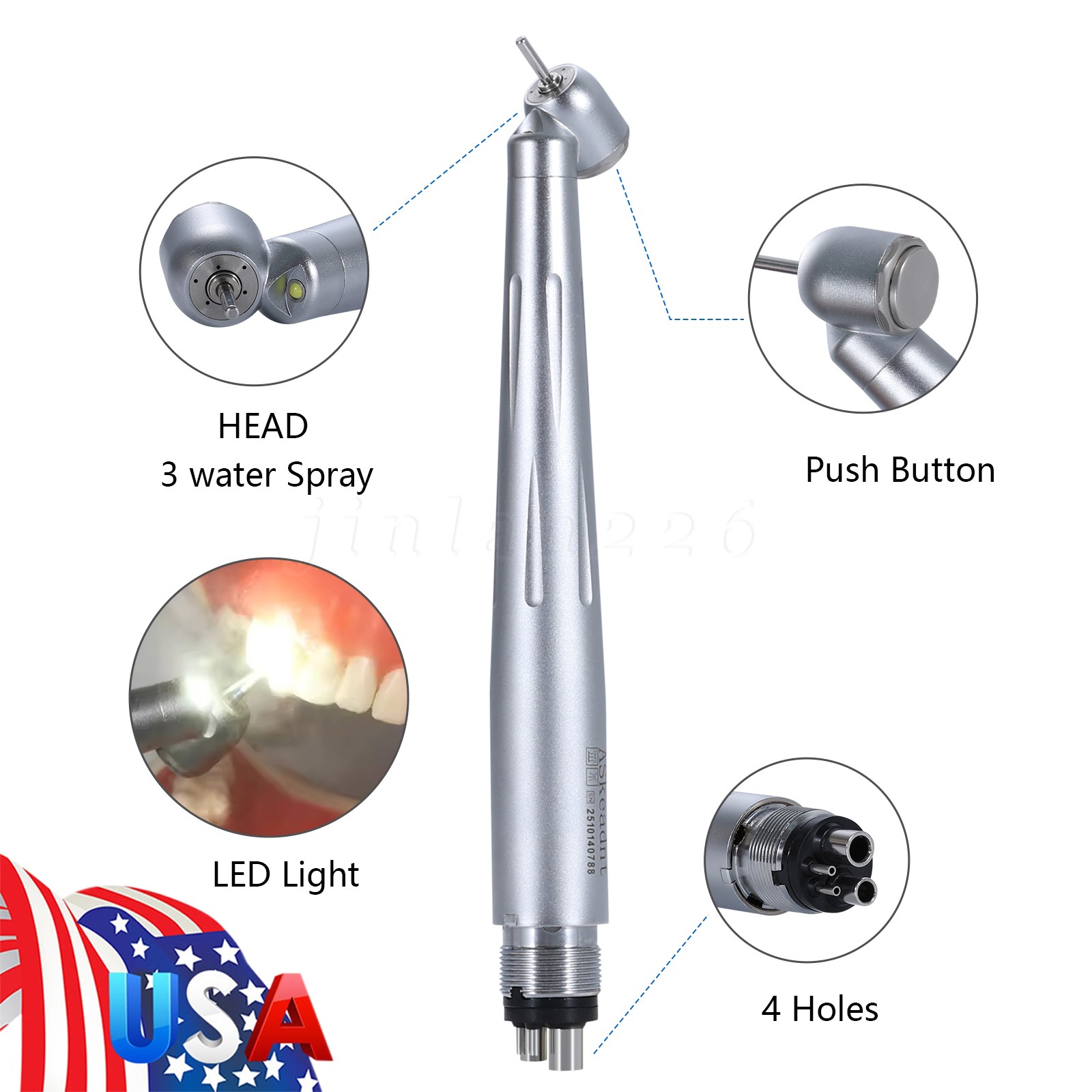 CX207G Dental Cartridge Turbine Rotor Fit COXO-GN/GK/GS/GW Fiber Optic Handpiece