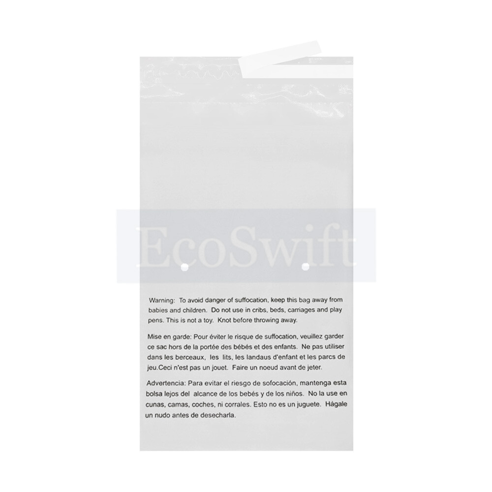 1-10000 12×17 EcoSwift Self Seal Suffocation Warning Clear Poly Bags Free Ship
