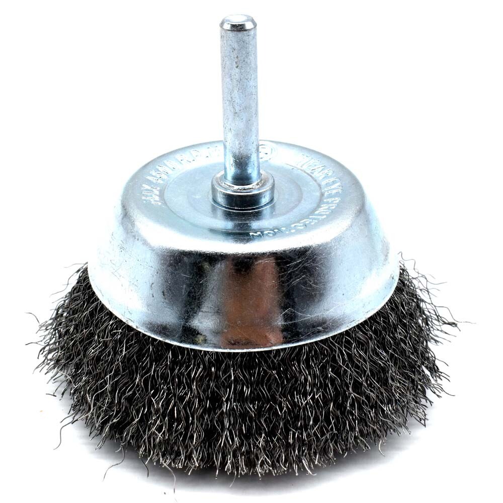 S1844 3-Inch Wire Cup Brush 1/4-Inch Shank – Fine Crimped Wire 4500 RPM