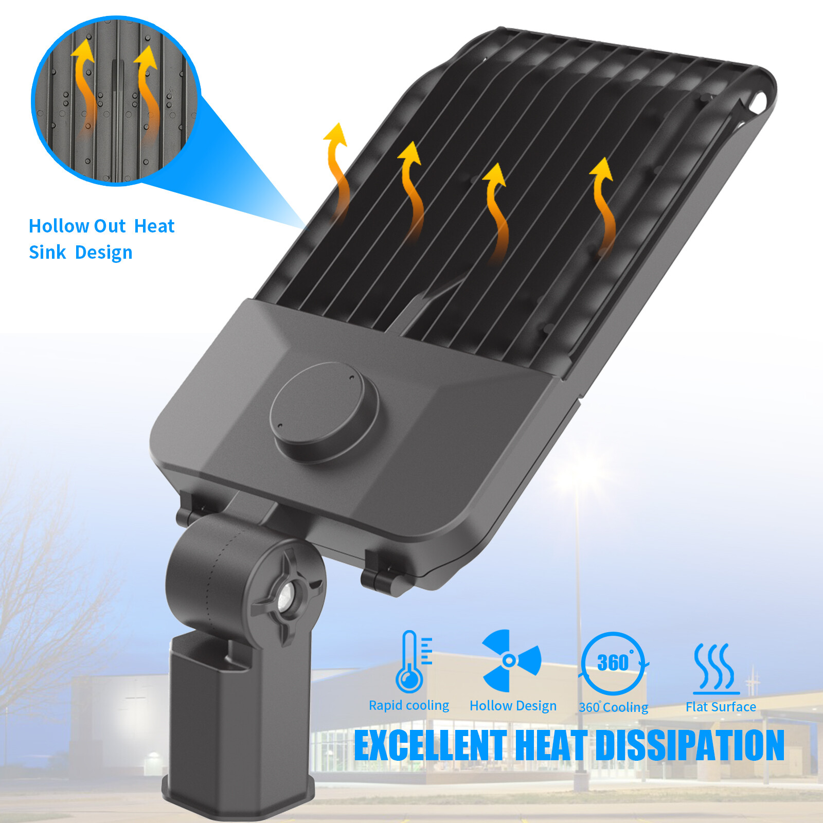 200W LED Parking lot Light Street Shoebox Pole Light Commercial LED Lamp 28000LM