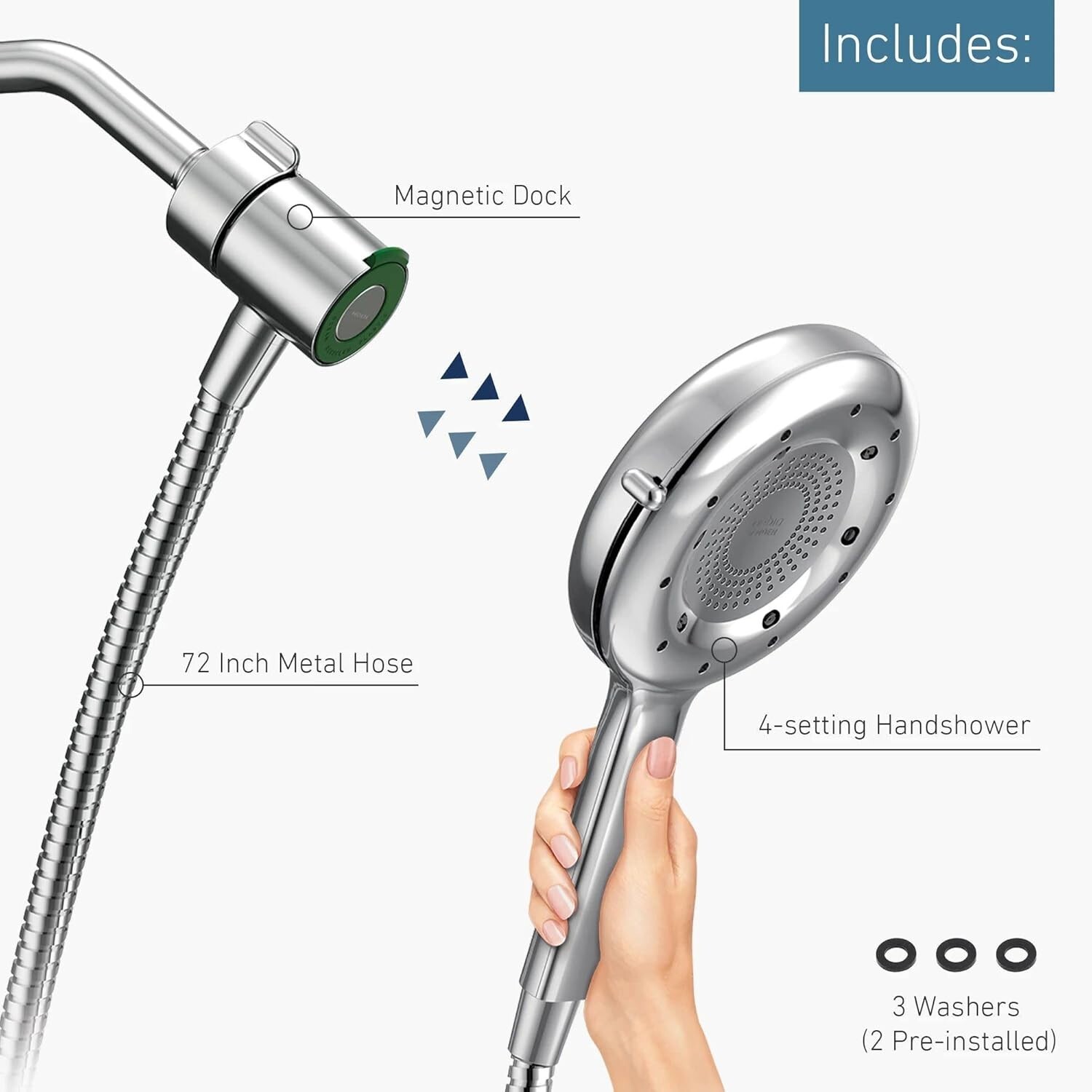 Nebia By Moen Quattro Chrome Handheld Shower Head N400H0CH