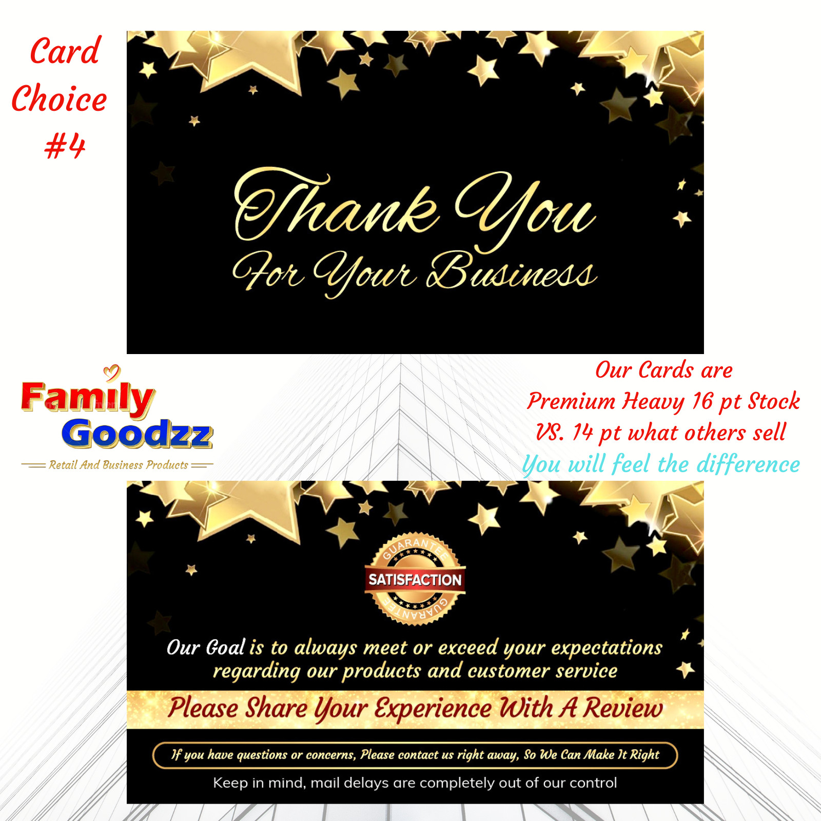 25-2000 Ebay CLASSY Thank You Seller Business Cards (Star), 4 Amazon, Etsy, bulk