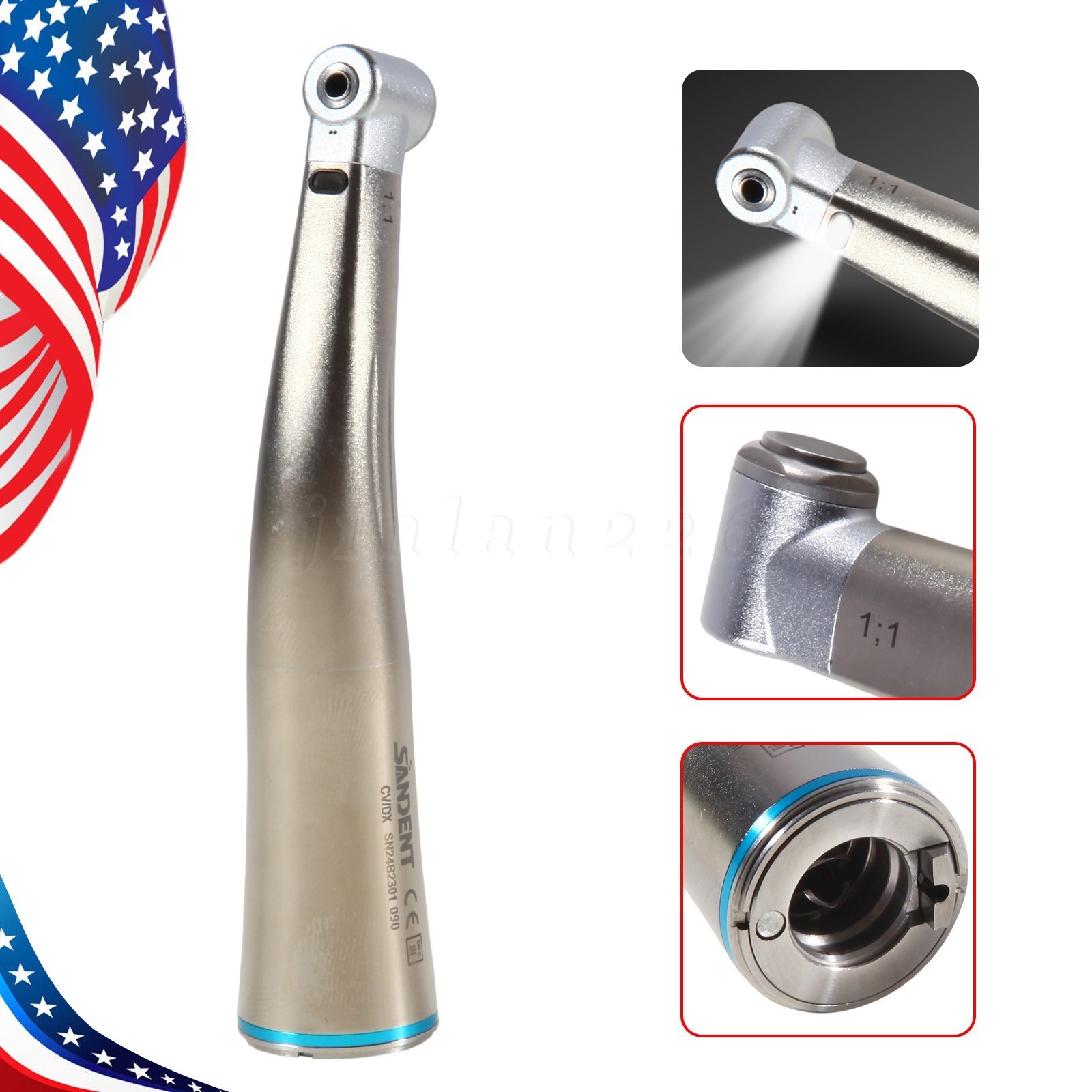 NSK Style Dental 1:1 /1:5 increasing/20:1 Fiber Optic LED Contra Angle Handpiece