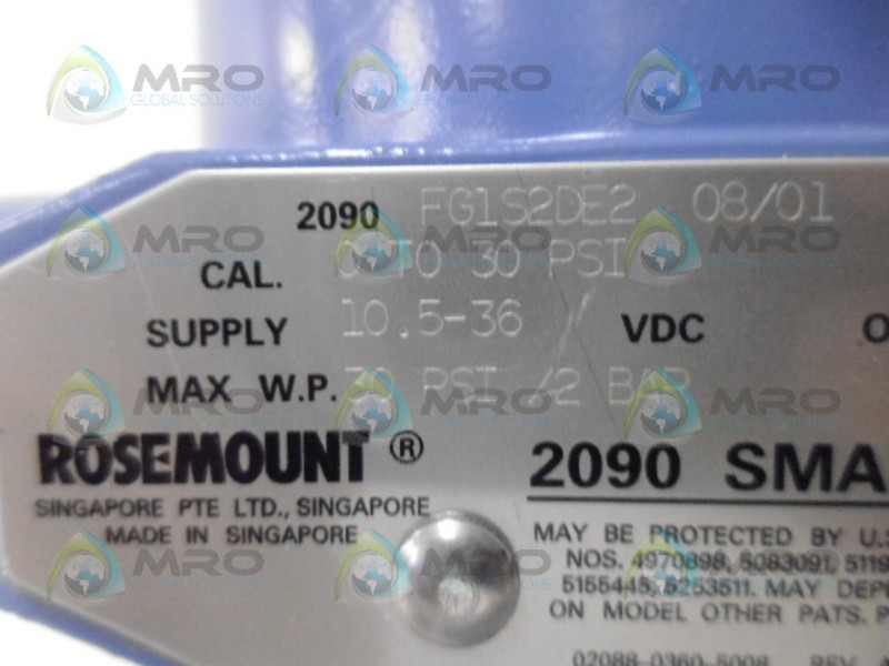 ROSEMOUNT 2090FG1S2DE2 SANITARY PRESSURE TRANSMITTER NSNP