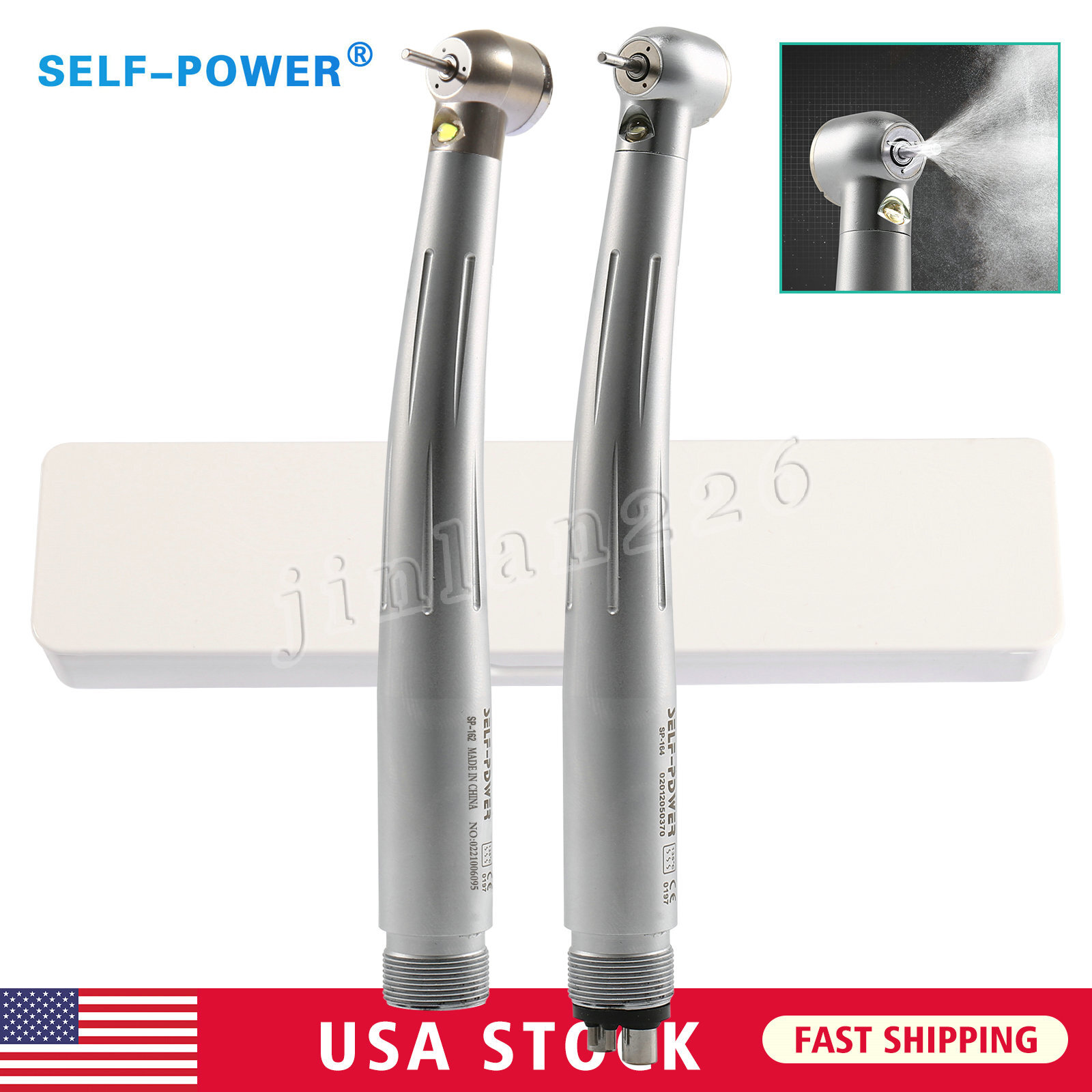 NSK Type Dental PANA Max High Speed LED Handpieces Internal Triple Spray Push CE