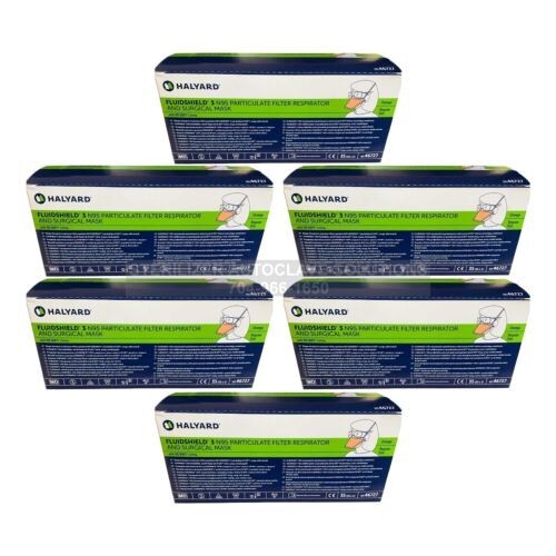 CASE of 210 REGULAR Surgical N95 Respirator Mask Halyard *FLUIDSHIELD* – 46727