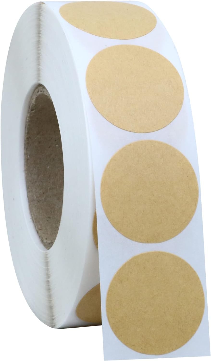 1 Inch Brown Kraft Blank Stickers 1000 Pieces Circle Price Tags Labels