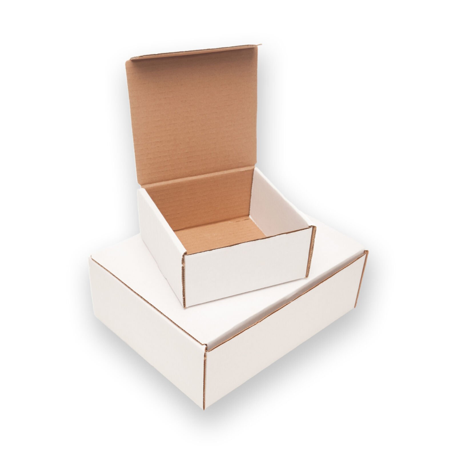 6 1/2 x 4 7/8 x 2 5/8″ White Corrugated Mailers For Shipping ECT-32B 50/Case