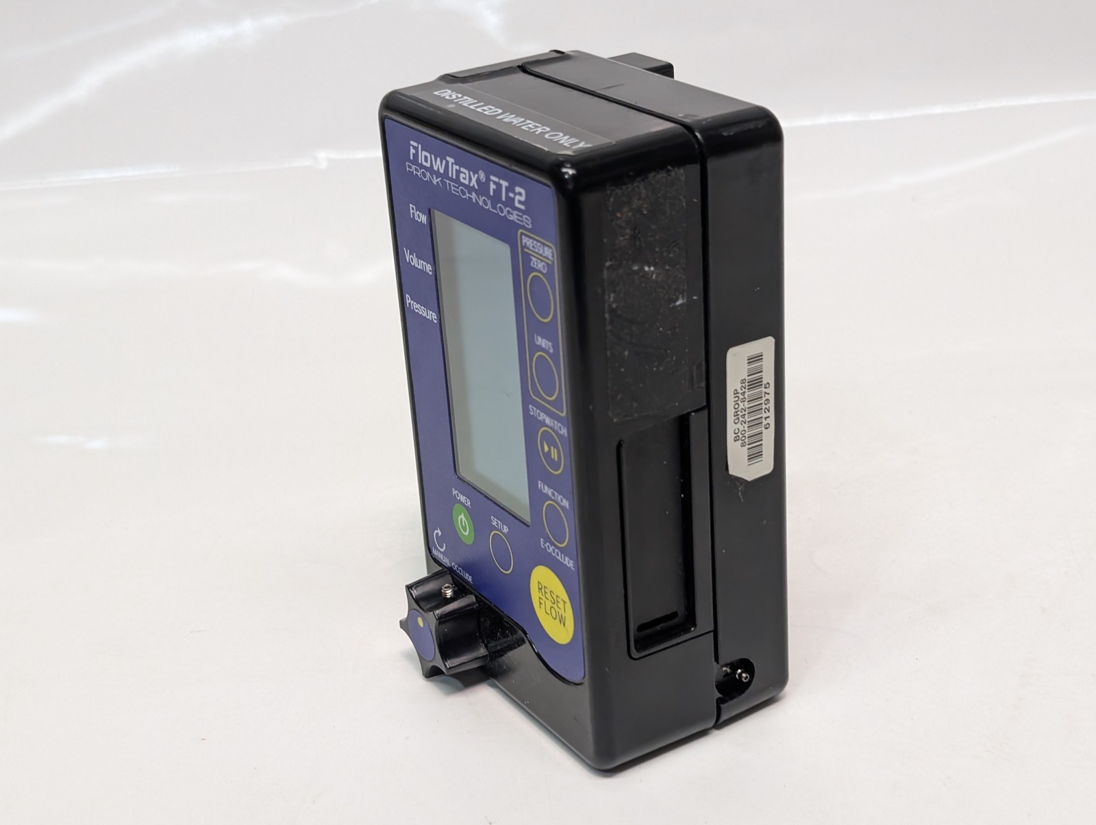 Pronk Technologies FlowTrax FT-2 infusion device analyzer flow meter as shown
