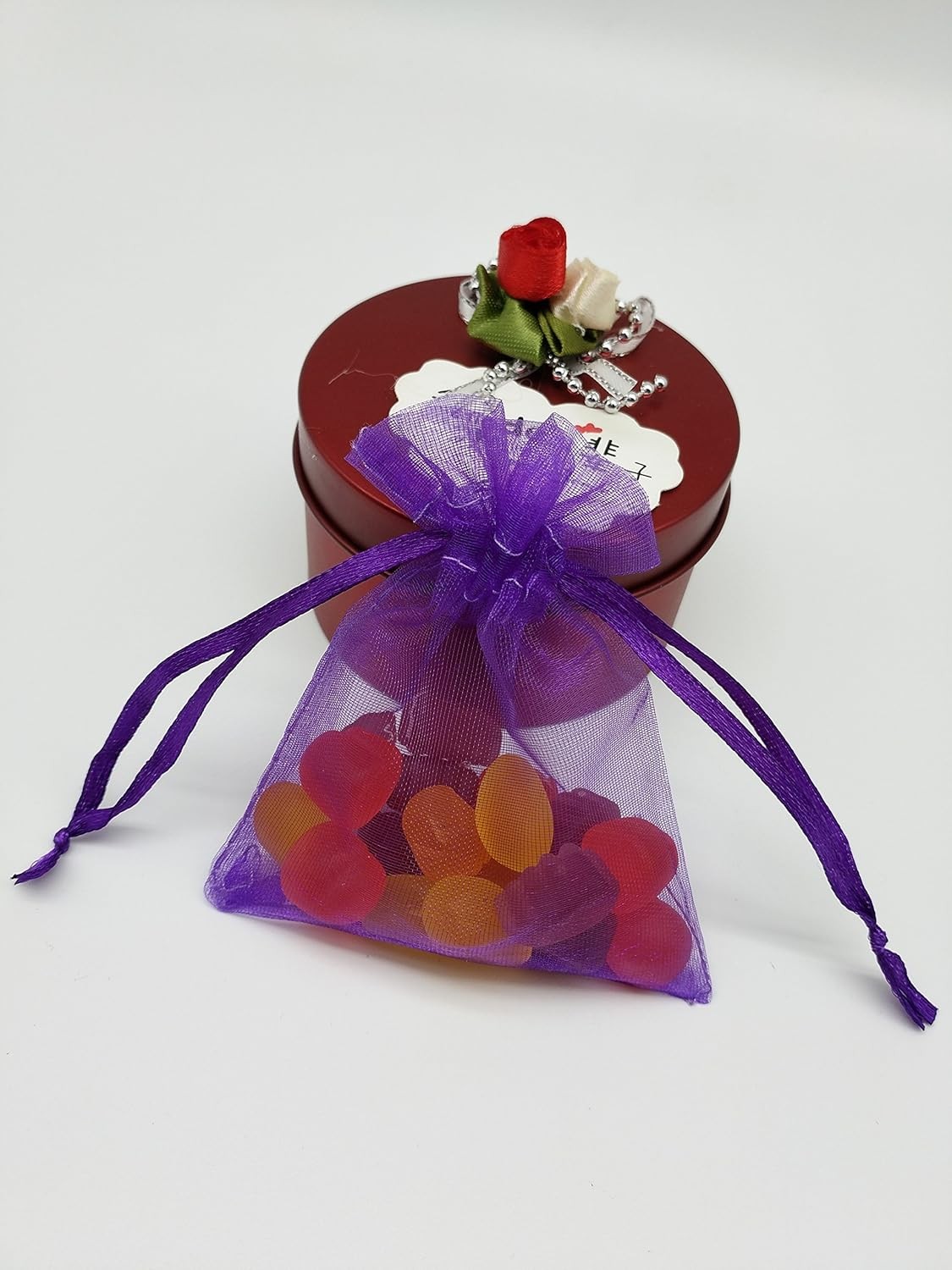 100pcs Sheer Organza Favor Bags 3×4” Jewelry 1 Count (Pack of 100), purple