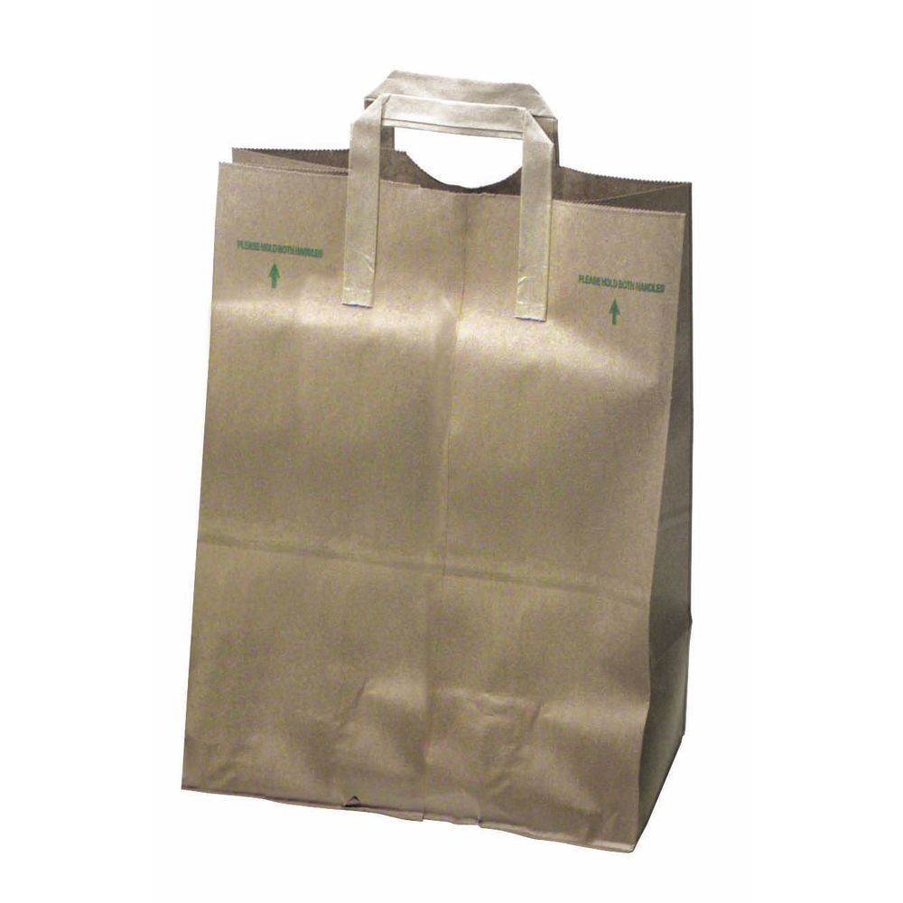 1/6 Barrel 70 lb Heavy-Duty Natural Kraft Paper Grocery Sack With Handle -12″L x