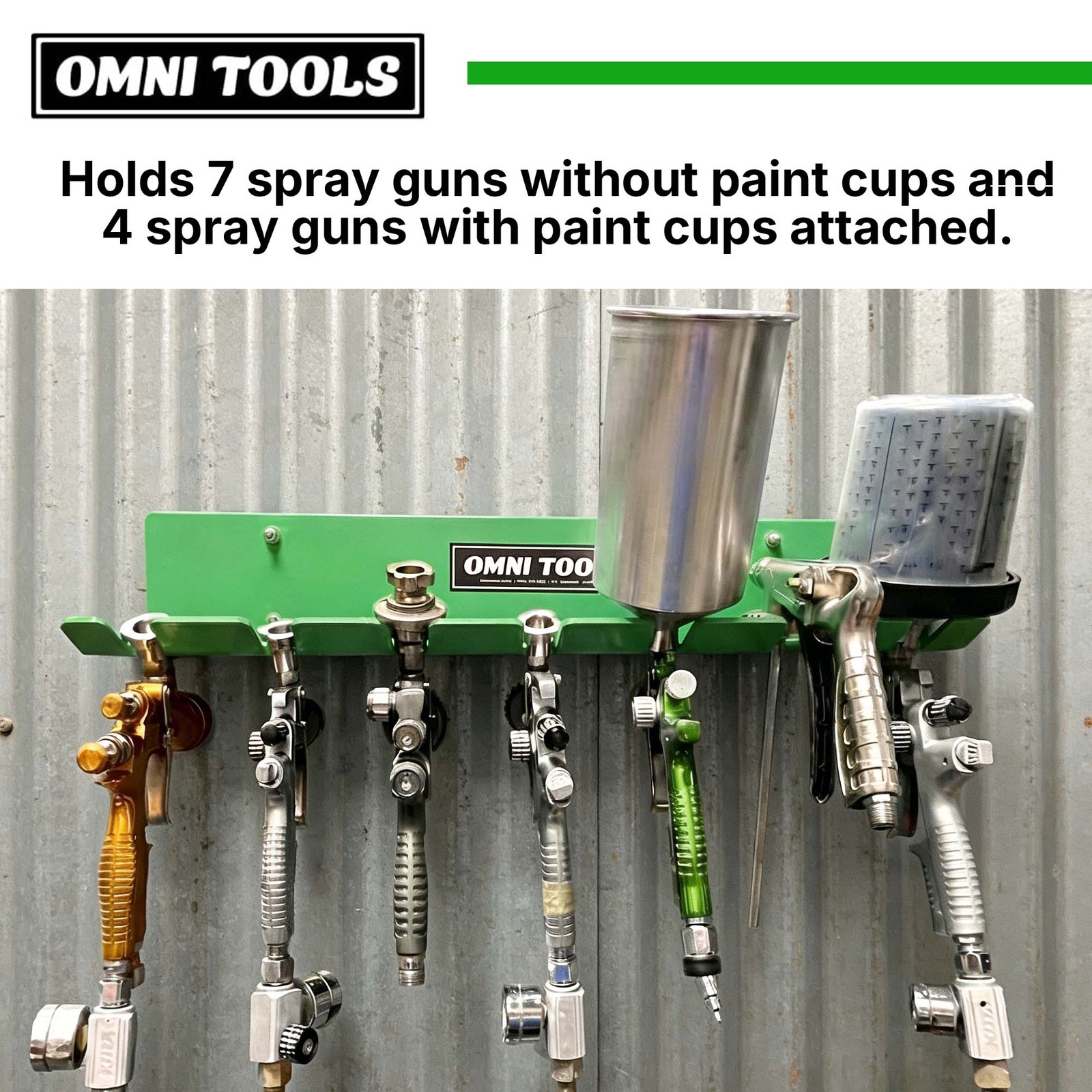 LAUCO Omni Tool Multiple Paint Spray Gun Holder, Paint Gun Holder – Holds 7 Guns