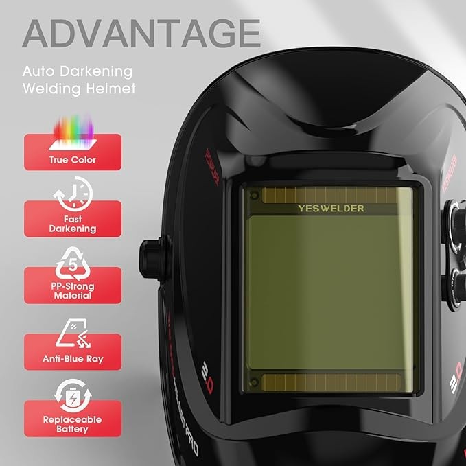 Large View Area True Color Welder Helmet Auto-Darkening Welding Helmet/Hood/Mask