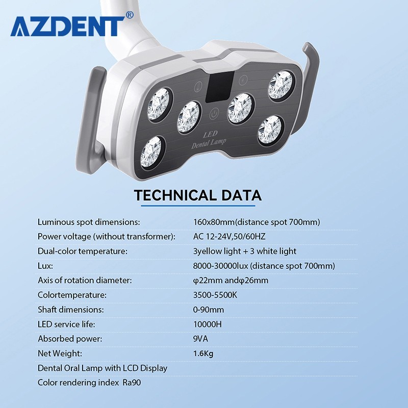 9W Dental 6 LED Lamp Oral Light Lamp For Unit Chair with LCD Display