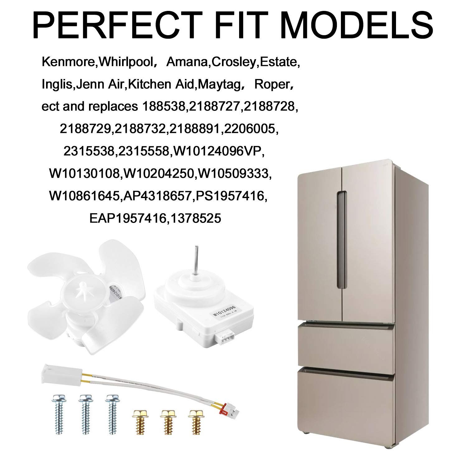 High Compatibility Refrigerator Condenser Fan Motor Kit – 120V, Easy Install