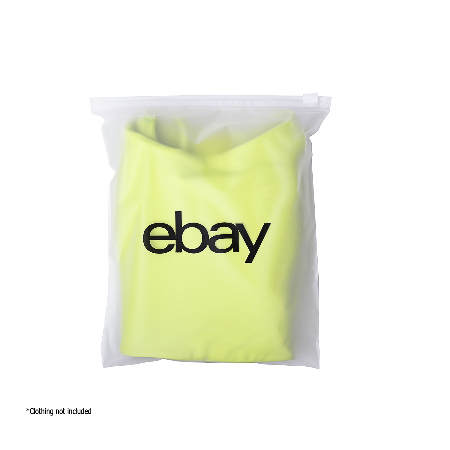7.5″ x 9.5″ Frosted Zipper Clothing Bags – Black Logo