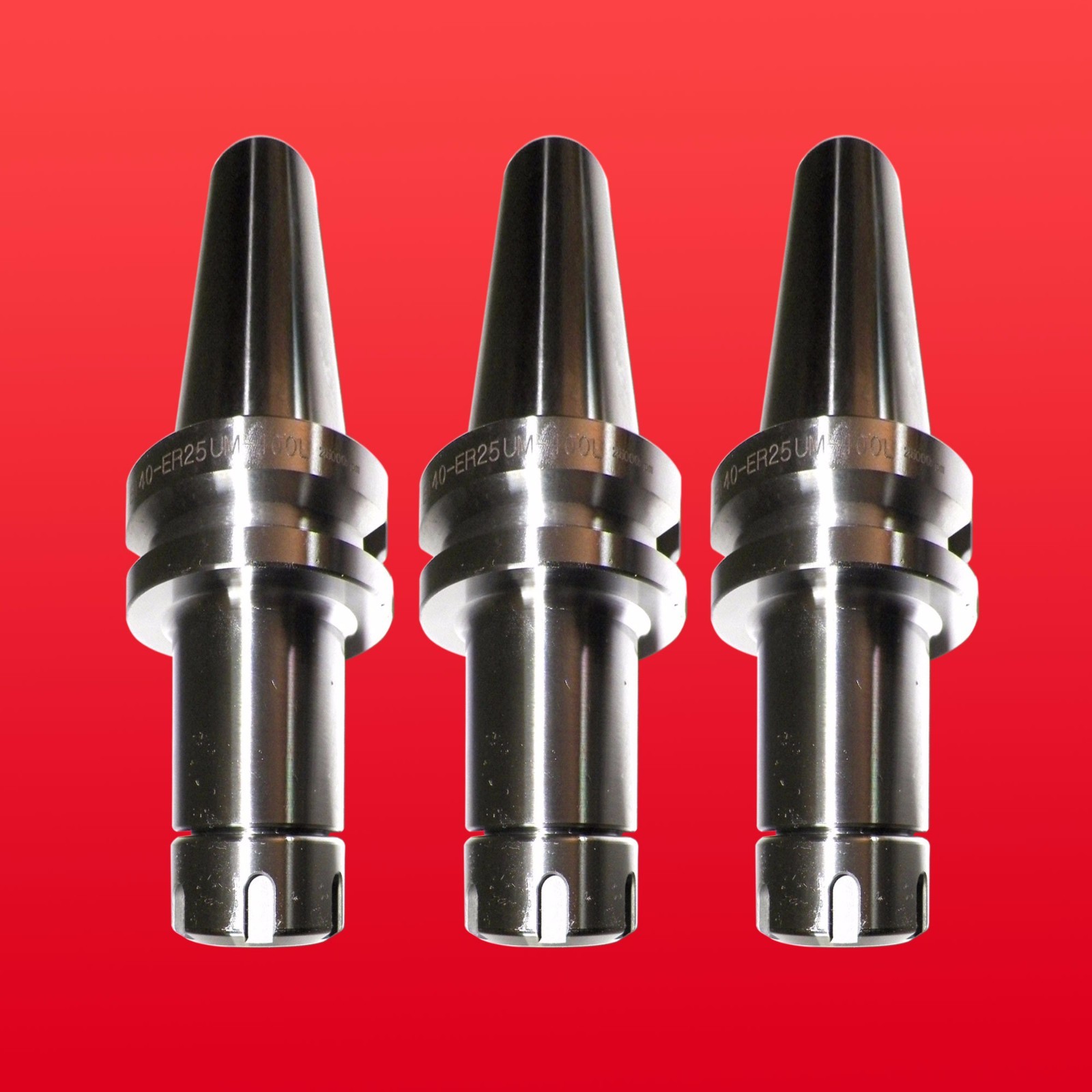 BT40 ER25 MILLING COLLET CHUCK HOLDERs (3PCs) PROJ. 3.94″ BAL 25,000RPM Prime