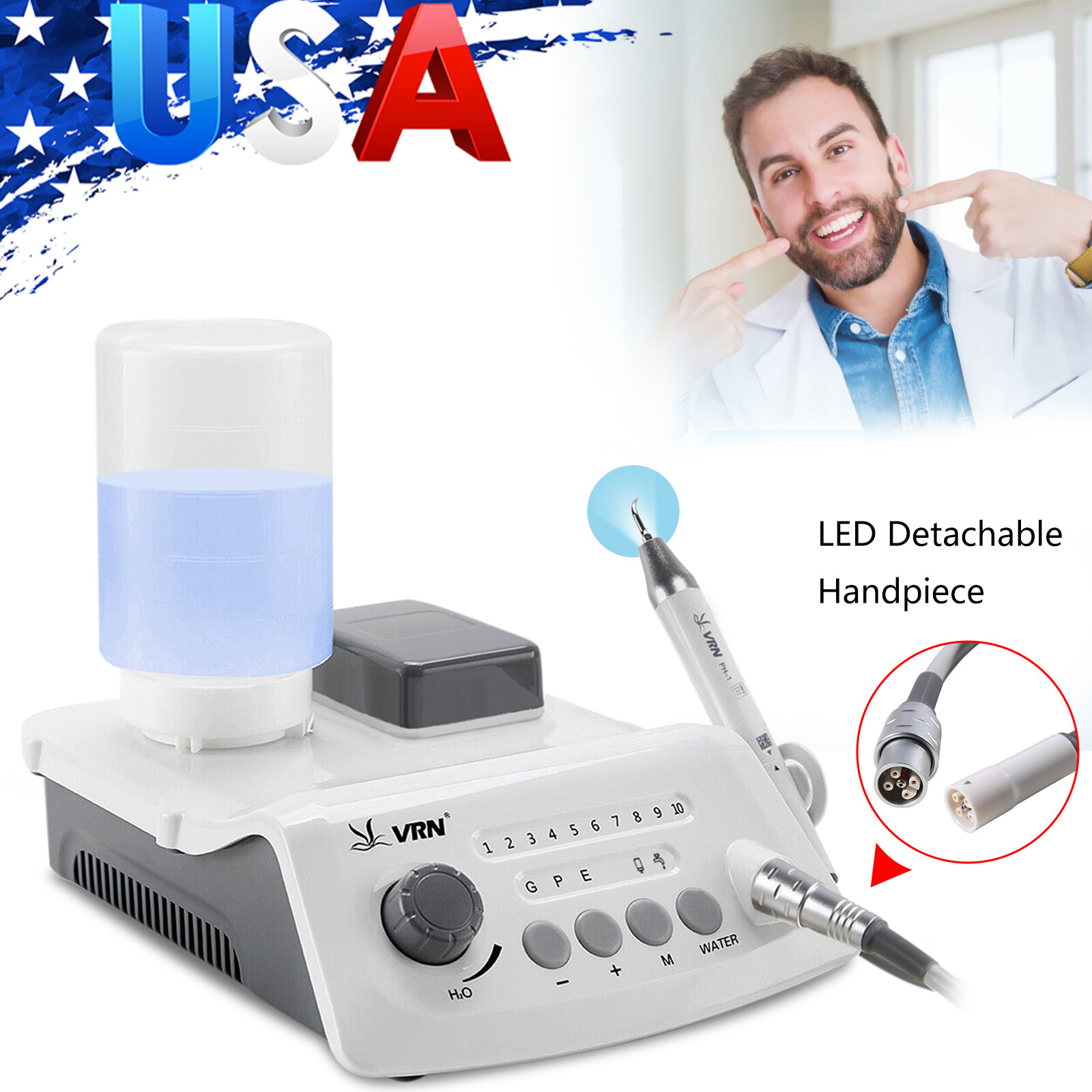 Auto Water Supply Dental Ultrasonic Piezo Scaler LED Handpiece Liquid Dosing sa