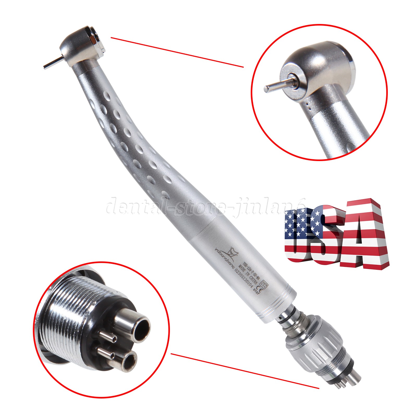 YABANGBANG Dental High Speed Handpiece with 4Hole Swivel Coupler For KaV GD4