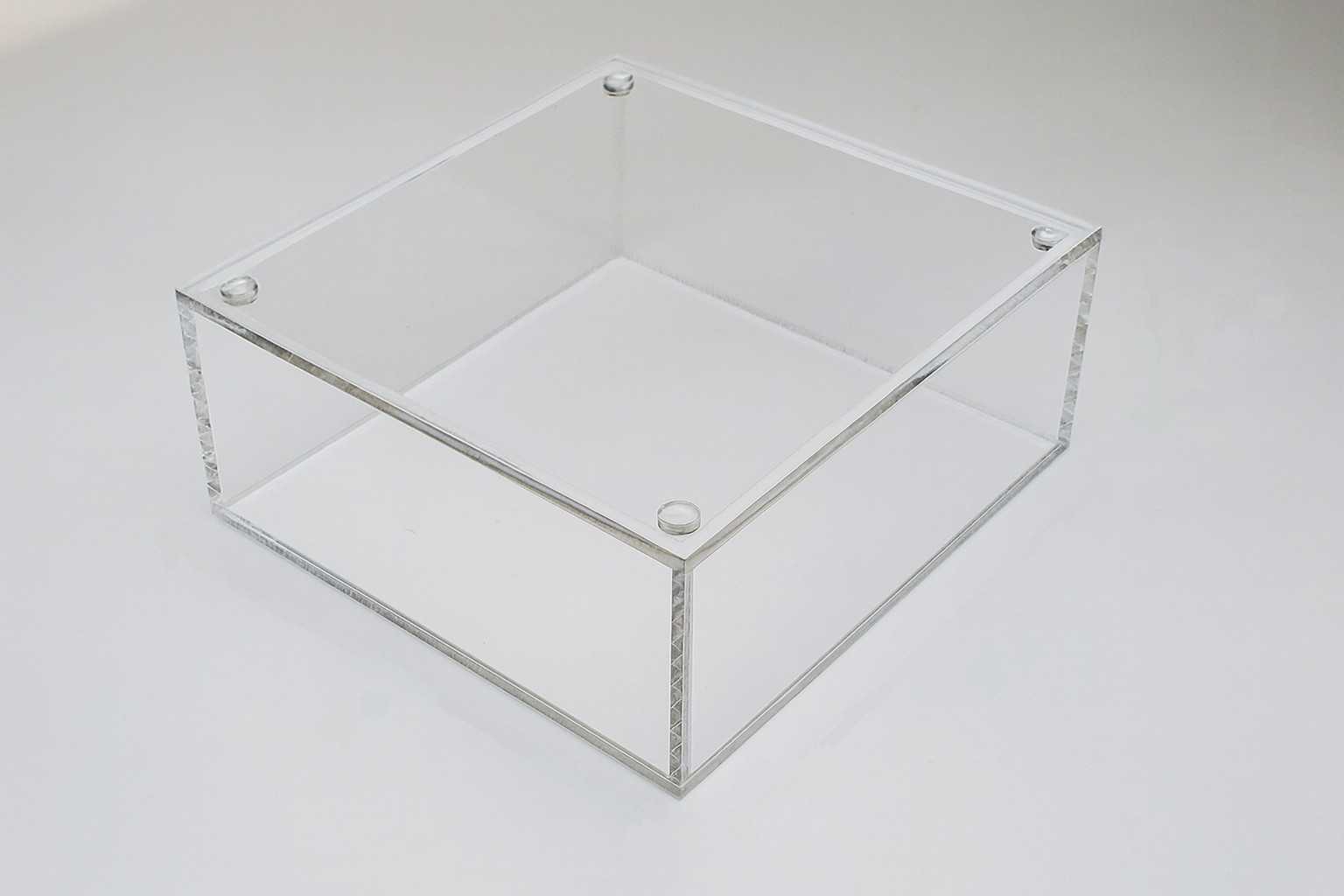 Clear Acrylic 2″ Low‑Profile Square Box with Fitted Lid – T’z Tagz Handmade