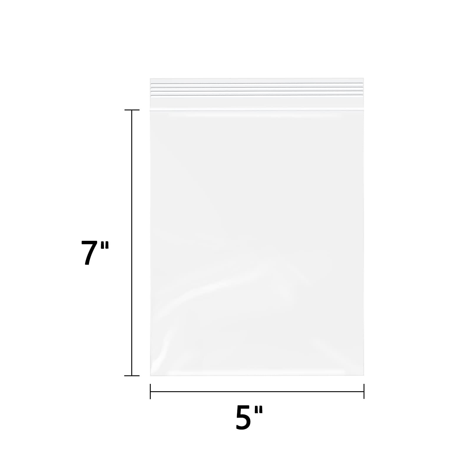 WEPOLY – 5″ x 7″(1000 Count) Clear Plastic Reclosable Zip Bags – 2 Mil Zipper…