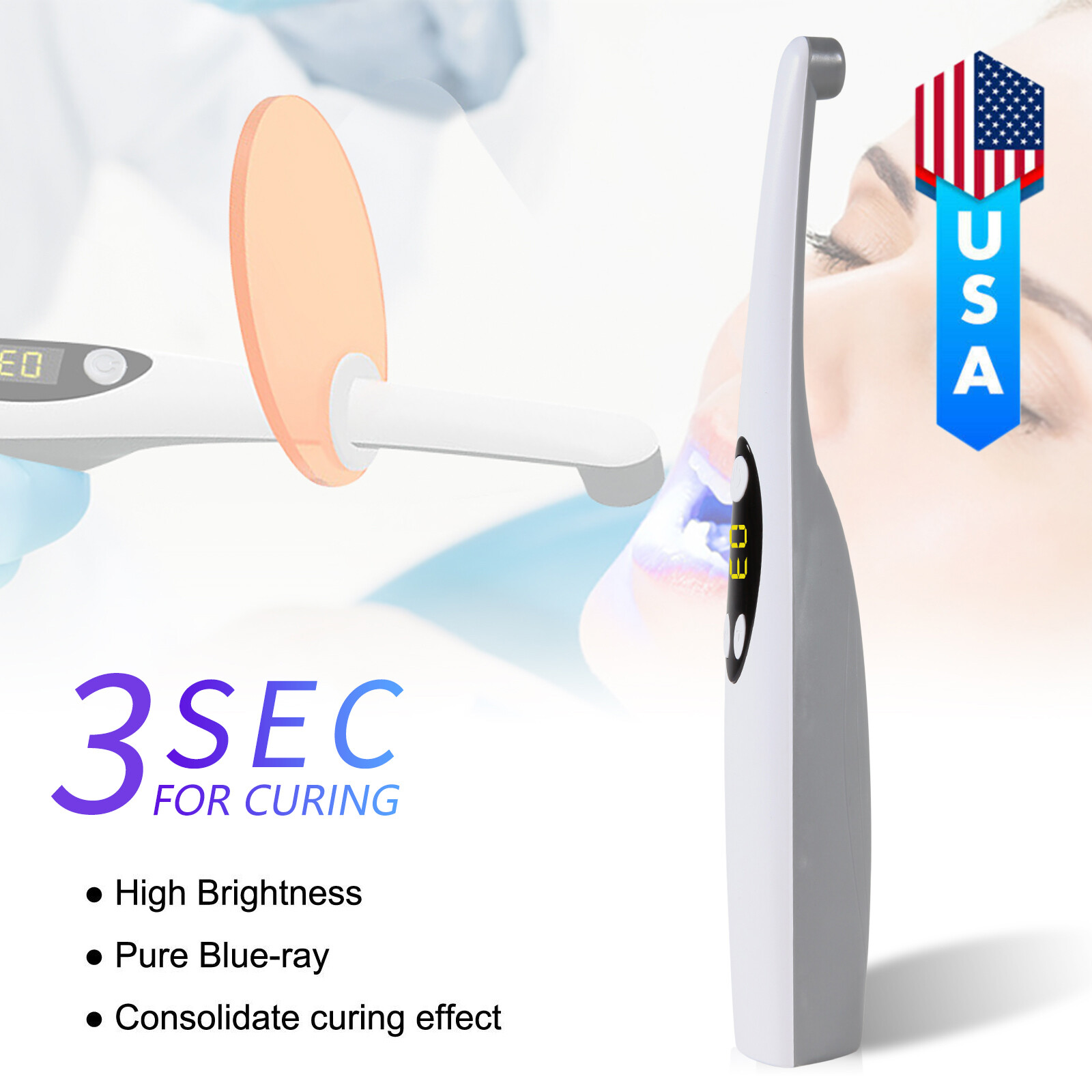 Dental Woodpecker iLed Style Curing Light 3 Sec Resin Cure Lamp Cordless LED sa