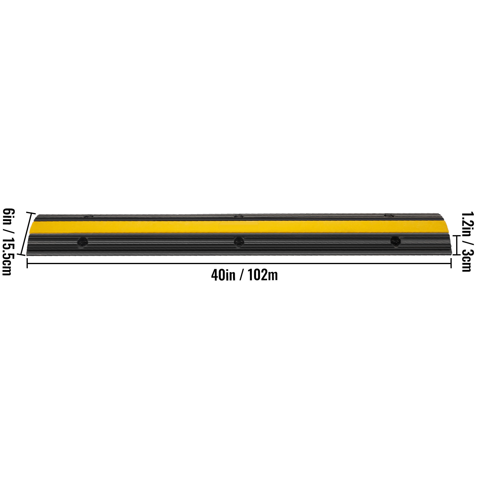 VEVOR 4 Pcs Speed Bumps 1 Channel Wire Hose 22000lbs Cable Protector Ramp